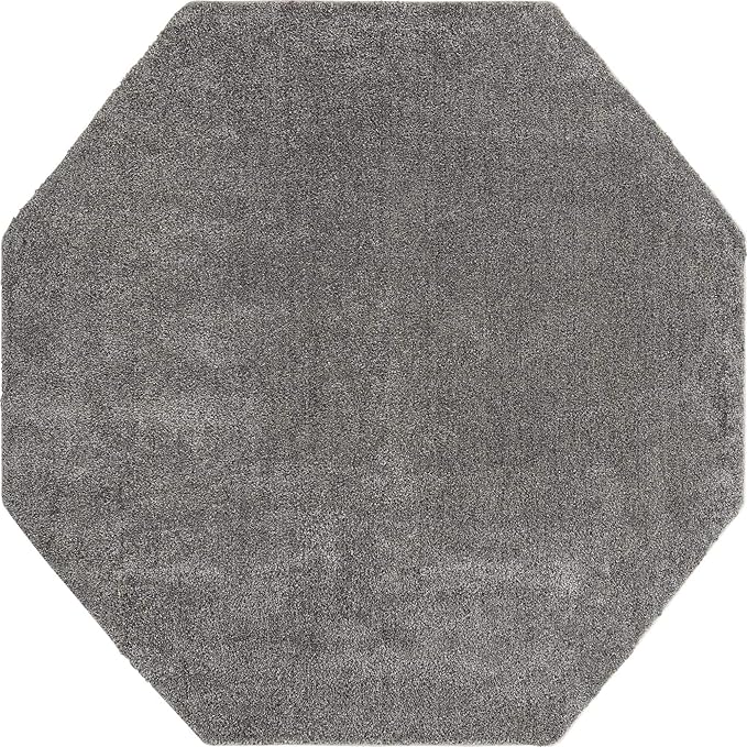 Unique Loom Solo Collection Area Rug - Calabasas (7' 10" Octagon, Gray)