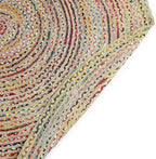 REDEARTH · Jute Cotton Chindi Area Rug - 6' Round Rug, Handwoven, Non-Shedding, Soft & Durable – Multi Tones for Home Décor in Living Room, Dining Room, Bedroom
