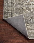 Loloi Layla Collection LAY-13 Antique/Moss 2'-6" x 7'-6" .13" Thick Runner Rug, Soft, Durable, Vintage Inspired, Distressed, Low Pile, Non-Shedding, Easy Clean, Printed, Living Room Rug