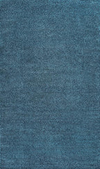Eyely UES100H-15 Supersoft Haze Solid Low-Pile Indoor Area Rug, Coastal, Bohemian, Minimalist, Classic, Casual for Bedroom,Kitchen,Living Room,Non Shedding,Easy-Washing, Blue, 12 X 15