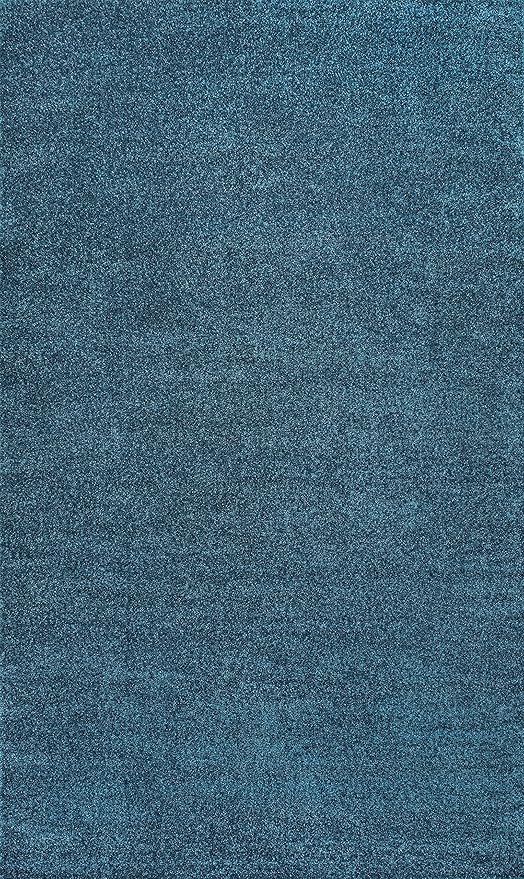 JONATHAN Y Haze Solid Low-Pile Turquoise Indoor Area Rug 8x10, Coastal,Bohemian,Minimalist,Classic, Easy-Cleaning for Living Room,Bedroom,Kitchen,Pet Friendly,Non-Shedding (SEU100H-8)