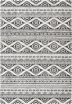 SAFAVIEH Tulum Collection Area Rug - 5'3" x 7'6", Ivory & Black, Moroccan Boho Tribal Design, Non-Shedding & Easy to Clean, Ideal for Living Room, Bedroom, Dining Space (TUL272B)