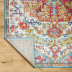 Livabliss Odelia Vintage Bohemian Area Rug,9' x 12'6",Orange/Aqua