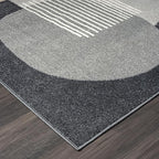 Abani Deco Collection Area Rug - Grey Minimalist Design -7'9" x 10'2"(8'x10') - Easy to Clean - Durable for Kids and Pets - Non-Shedding - Medium Pile - Soft Feel - for Living Room, Bedroom & Office