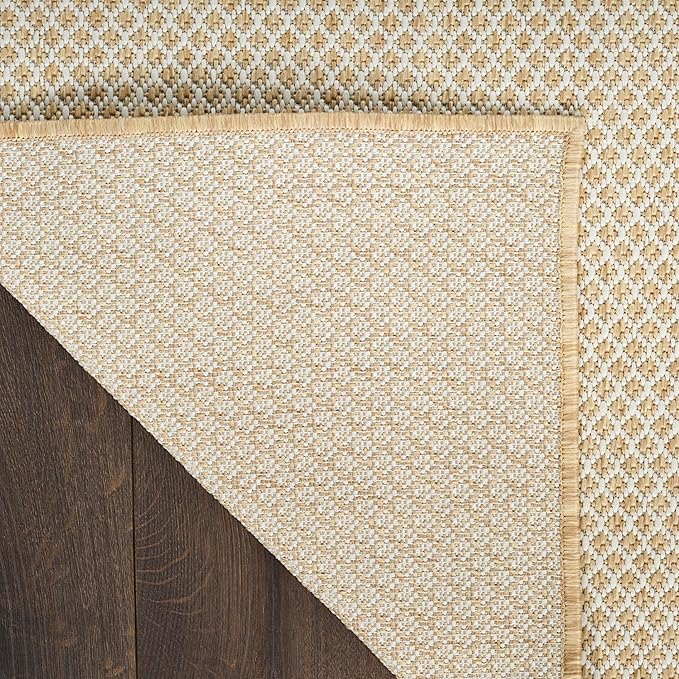 Nourison Home Courtyard Natural 2' x 6' Area Rug - Easy Clean, Non Shedding, Bed Room, Living Room, Dining Room, Kitchen (6' Runner)