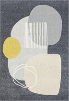 Abani Deco Collection Area Rug - Grey Minimalist Design -5'3" x 7'6"(5'x8') - Easy to Clean - Durable for Kids and Pets - Non-Shedding - Medium Pile - Soft Feel - for Living Room, Bedroom & Office