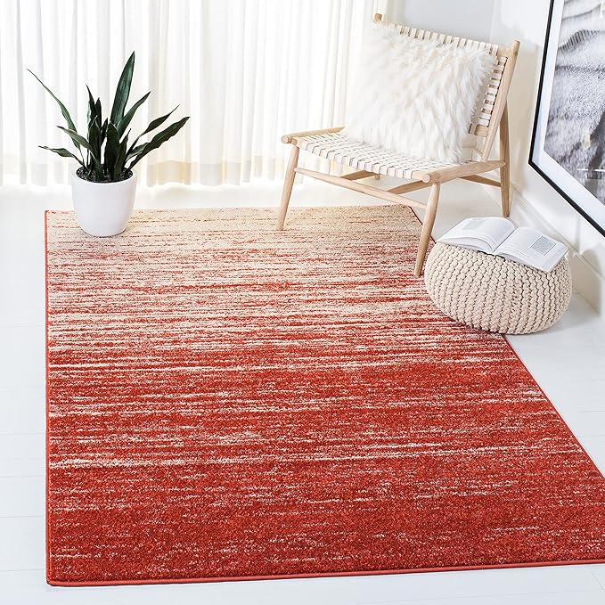 SAFAVIEH Area Rug 3x5 - Adirondack Collection - Orange & Grey, Modern Ombre Design, Non Shedding & Easy to Clean, Ideal for Living Room, Bedroom, Office, Dining Space (ADR113P)