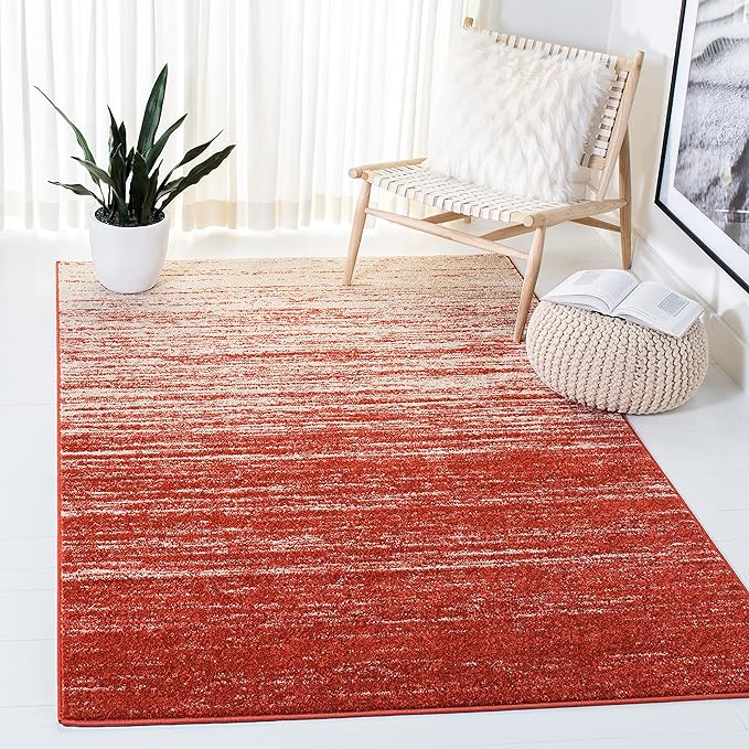 SAFAVIEH Adirondack Collection Area Rug - 5'5" x 7'7", Orange & Grey, Modern Ombre Design, Non Shedding & Easy to Clean, Ideal for Living Room, Bedroom, Office, Dining Space (ADR113P)