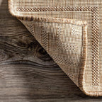 Nuloom Asha Light Brown/Ivory, 4' x 6', Casual, Striped Border, Soft and Cozy, High Traffic, Stain Resistant, Easy Clean, Durable Area Rug for Indoor/Outdoor Patio, Deck, Porch, Garden, Courtyard