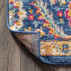 JONATHAN Y Boho Vintage Blue/Multi Indoor Area Rug, 10x14, Bohemian Flair Medallion, Floral Easy-Cleaning High Traffic for Living Room, Bedroom, Kitchen, Pet-Friendly, Non-Shedding (BMF106A-14)