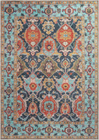 Keen Home Design 5x7 Rug - Machine Washable Area Rug with Non-Slip Backing, Ideal for Living Room, Dining Room, Bedroom - Vintage, Easy Clean, Durable, Low Pile Rug - (5' x 7')