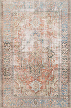 Loloi Loren Collection LQ-15 Terracotta/Sky 2'-6" x 7'-6" Runner Rug