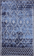 Furnish my Place Trellis Pattern Rug - 5 ft. x 8 ft, Navy, Bohemian Rug with Transitional Design