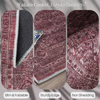 Fame Rugs Turkish Rug. Washable Vintage Oriental Antique Inspired Traditional Doormat Small Modern Area Rugs Luxury Entryway Entry Bedroom Bathroom Kitchen (395RR, 2' x 3')