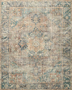 Loloi Margot Collection MAT-02 Terracotta/Lagoon 7'-6" x 9'-6" Area Rug feat. CloudPile, No-Shed Easy Clean Large Patterned Area Rug for Living Room, Bedroom, Dining Area