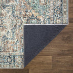 Bloom Rugs Caria Washable Non-Slip 5x7 Rug - Blue Green/Tangerine Traditional Area Rug for Living Room, Bedroom, Dining Room, and Kitchen - Exact Size: 5' x 7'