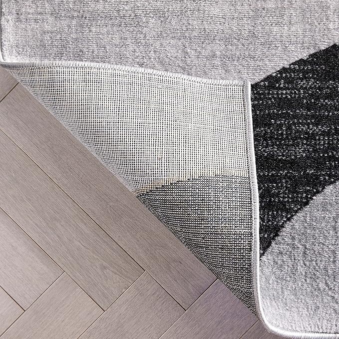Well Woven Dulcet Bingo Grey Modern Geometric 5'3" x 7'3" Area Rug