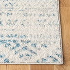 SAFAVIEH Tulum Collection Runner Rug - 2' x 13', Ivory & Turquoise, Moroccan Boho Tribal Design, Non-Shedding & Easy to Clean, Ideal for Living Room, Hallway, Foyer, Bedroom (TUL272E)