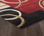 GLORY RUGS Area Rug Modern Soft Hand Carved Contemporary Floor Carpet with Premium Fluffy Texture for Indoor Living Dining Room and Bedroom Area (Dark Red, 8'x10')