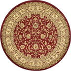 Unique Loom Voyage Collection Traditional Oriental Classic Intricate Design Area Rug (6' 0 x 6' 0 Round, Red/Gold)