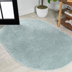 JONATHAN Y Haze Solid Low-Pile Aqua Blue 5x8 Oval Indoor Area Rug, Coastal,Bohemian,Minimalist,Classic, Easy-Cleaning for Living Room,Bedroom,Kitchen,Pet Friendly,Non-Shedding (SEU100S-5OV)