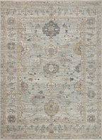 Loloi Magnolia Home by Joanna Gaines Millie Collection MIE-02 Sky/Gold 2'-7" x 10'-0", .25" Pile Height, Runner Rug