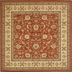 Unique Loom Voyage Collection Traditional Oriental Classic Intricate Design Area Rug (10' 0 x 10' 0 Square, Terracotta/Ivory)