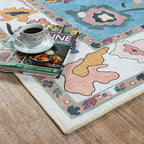 Fame Living Colorful Oushak Rug, Modern, Vintage, Turkish, Eclectic, Floral, Pastel, Washable, Oversized, Extra Large Area Rugs for Living Room, Dining, Bedroom, Lounge 9'5"x14'