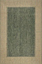 Nuloom Asha Green/Brown, 8' x 10', Casual, Striped Border, Soft and Cozy, High Traffic, Stain Resistant, Easy Clean, Durable Area Rug for Indoor/Outdoor Patio, Deck, Porch, Garden, Courtyard