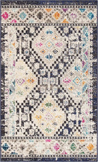 SAFAVIEH Madison Collection Accent Rug - 3' x 5', Black & Yellow, Boho Diamond Distressed Design, Non-Shedding & Easy Care, Ideal for High Traffic Areas in Entryway, Living Room, Bedroom (MAD418Z)