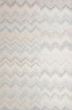 Modern Herringbone Chevron Collection Handcrafted Wool Area Rug - Durable, Zigzag Pattern, for High Traffic, Contemporary Design for Living Room, Bedroom, Dining Room Decor (Ivory-Multi, 9' x 11')