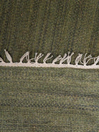 Rugsotic Carpets Hand Woven Flat Weave Kilim Wool ECO-Friendly Area Rugs - 5'x8', Rectangle Shape, Olive Color, Solid Plain Design, Low Pile Handmade Area Rugs for Living Room, Bed Room (D00111)