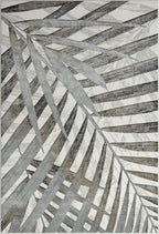 Abani 5'3" x 7'6" (5x8) Grey & Brown Modern Floral Living Room Rug - Non-Shed Tropical Palm Leaves Pattern Area Rug Rugs