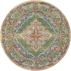Unique Loom Isabella Collection Area Rug - Rossellini (5' 1" Round, Green/ Blue)