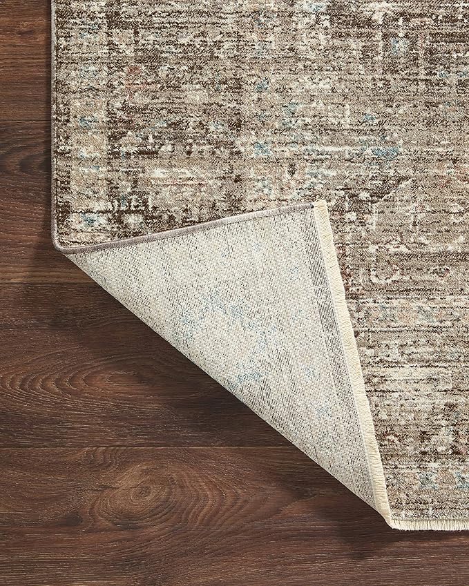 Loloi Magnolia Home by Joanna Gaines Millie Collection MIE-03 Charcoal/Dove 9'-6" x 13'-1", .25" Pile Height, Area Rug