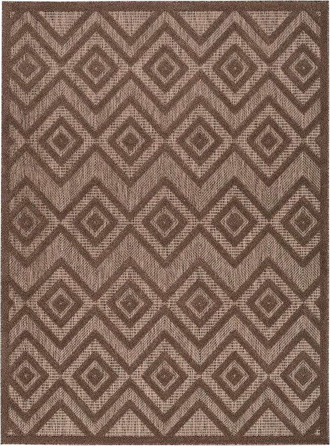 Nourison Home Versatile Brown 4' x 6' Area Rug - Easy Clean, Non Shedding, Bed Room, Living Room, Dining Room, Kitchen (4' x 6')