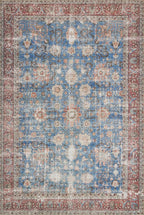 Loloi Loren Collection LQ-01 Blue/Brick 2'-6" x 7'-6" Runner Rug