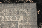 Unique Loom Taftan Collection Border Geometric Tribal Inspired Design Area Rug (7' 0 x 10' 0 Rectangular, Black/ Gray)