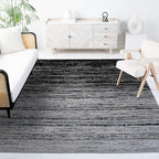 SAFAVIEH Adirondack Collection Area Rug - 12' Square, Silver & Black, Modern Ombre Design, Non Shedding & Easy to Clean, Ideal for Living Room, Bedroom, Office, Dining Space (ADR113A)