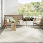 Nourison Home Courtyard Ivory Silver 9' x 12' Area Rug - Easy Clean, Non Shedding, Bed Room, Living Room, Dining Room, Kitchen (9' x 12')