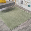 JONATHAN Y Haze Solid Low-Pile Green 7x7 Square Indoor Area Rug, Coastal,Bohemian,Minimalist,Classic, Easy-Cleaning for Living Room,Bedroom,Kitchen,Pet Friendly,Non-Shedding (SEU100O-7SQ)