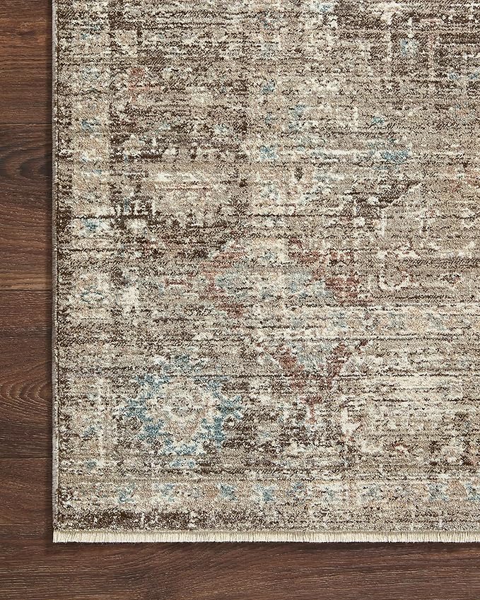 Loloi Magnolia Home by Joanna Gaines Millie Collection MIE-03 Charcoal/Dove 2'-7" x 8'-0", .25" Pile Height, Runner Rug