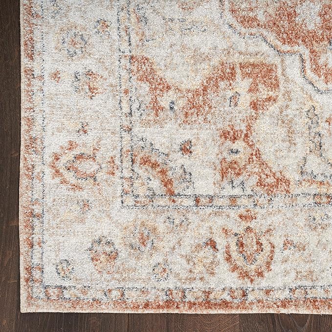 Nourison Home Astra Machine Washable Traditional Gold/Multicolor 9' x 12' Area Rug, Easy Clean, Non Shedding, Bed Room, Living Room, Dining Room, Kitchen (9x12)