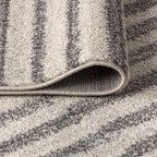 JONATHAN Y Lyla Offset Stripe Gray/Cream Indoor Area Rug, 4x6, Contemporary, Modern, Easy-Cleaning for Living Room, Bedroom, Kitchen, Pet Friendly, Non-Shedding (MOH204A-4)