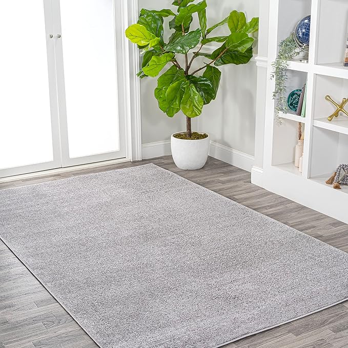 JONATHAN Y Haze Solid Low-Pile Light Gray Indoor Area Rug 10x14, Coastal,Bohemian,Minimalist,Classic, Easy-Cleaning for Living Room,Bedroom,Kitchen,Pet Friendly,Non-Shedding (SEU100K-14)