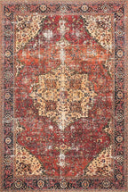 Loloi Loren Collection LQ-07 Red/Navy 3'-6" x 5'-6" Accent Rug