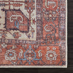 Bloom Rugs Washable Non-Slip 2' x 3' Rug - Red/Orange/Beige Traditional Oriental Area Rug for Living Room, Bedroom, Dining Room, and Kitchen - Exact Size: 2' x 3'