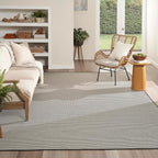 Nourison Home Courtyard Black White 10' x 14' Area Rug - Easy Clean, Non Shedding, Bed Room, Living Room, Dining Room, Kitchen (10' x 14')
