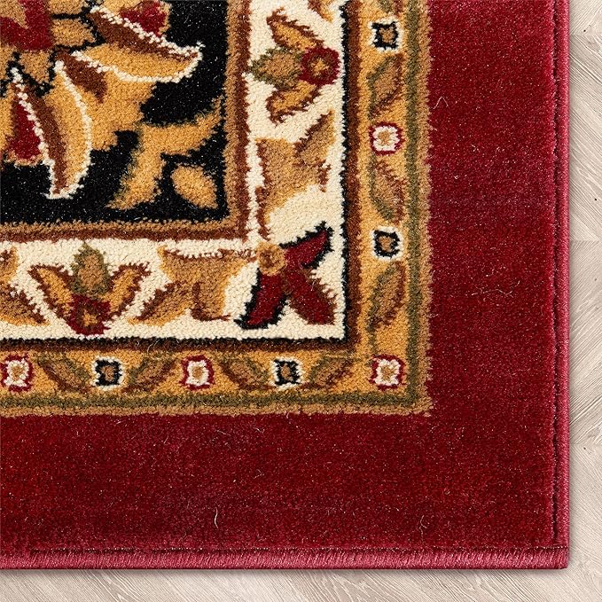 Well Woven Barclay Collection Medallion Kashan Red 3x10 Runner Rug - for Hallways, Kitchens, and Entryways