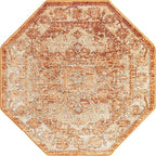 Unique Loom Isabella Collection Area Rug - Adjani (5' 1" Octagon, Rust Red/ Black)